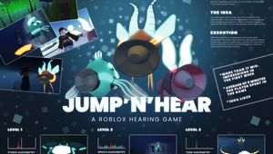 Jump ’n’ Hear – A Roblox Hearing Game." – Board